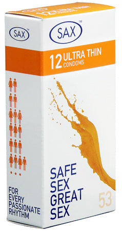 SAX Ultra Thin Condoms 53mm - Pack of 12