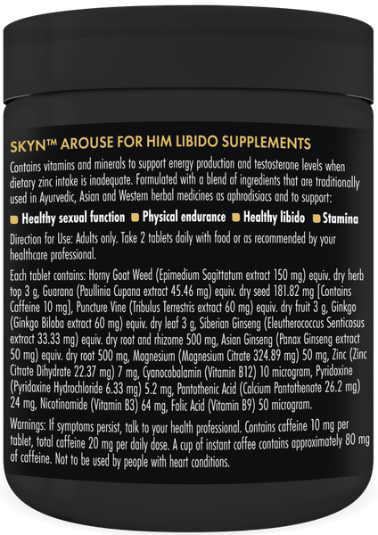 Lifestyles Arouse For Him by Skyn Libido Supplements 60 tablets