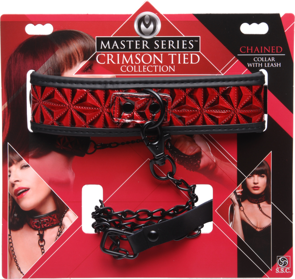 Xr Brands Crimson Tied Collar 15" to 19" With Leash 32" in length