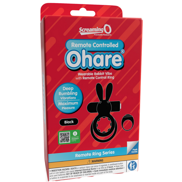 Screaming O Remote Control Ohare Rabbit Double Cock Ring 10 Function Rechargeable