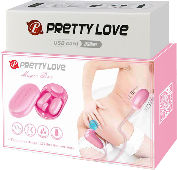 Pretty Love Magic Box Bullet & Stimulator 12 Vibration 12 Tapping Settings Waterproof Rechargeable