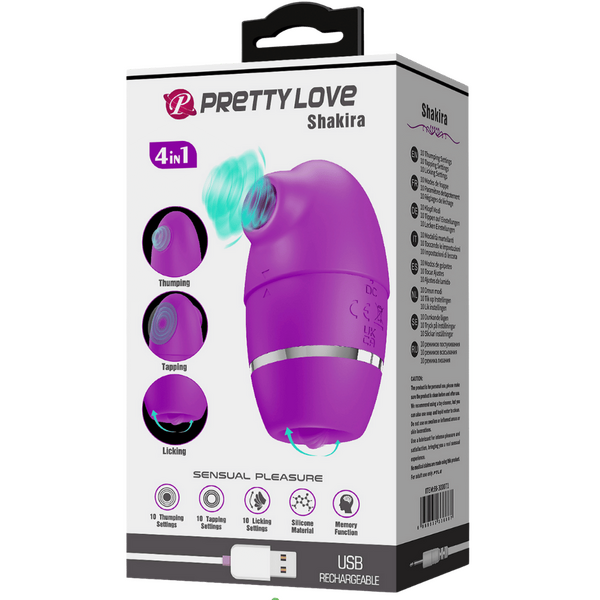 Pretty Love 4in1 Shakira 10 Thumping Tapping Licking Settings USB Rechargeable
