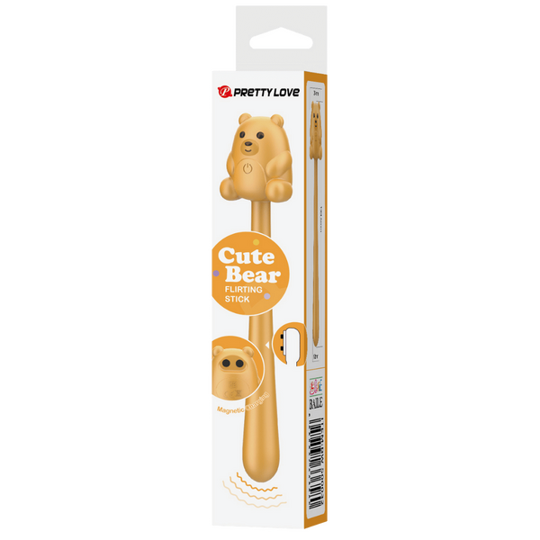 Pretty Love Cute Bear Flirting Stick Silky Silicone Magnetic Charging Rechargeable