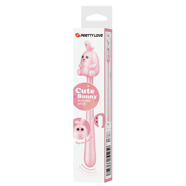 Pretty Love Cute Bunny Flirting Stick Silky Silicone Magnetic Charging Rechargeable