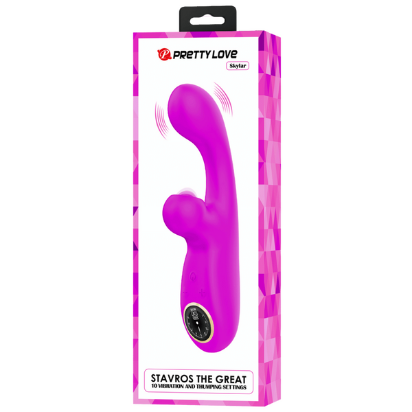 Pretty Love Skylar Rabbit Vibrator 10 Thumping 10 Vibrating 9 Speed Rechargeable