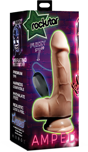 Celebrity Knights RockStar Amped Fuzzy 7" Vibrating Dong