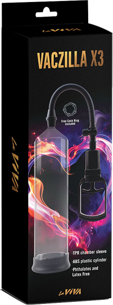 LaViva Vaczilla X3 TPR Chamber Sleeve Penis Pump - See Description