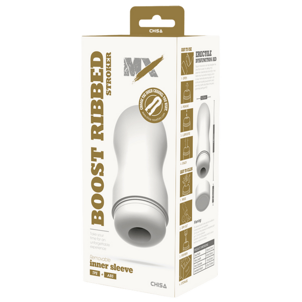 Chisa Boost Ribbed Stroker Super-Soft Sucking Phthalate-Free Latex Free