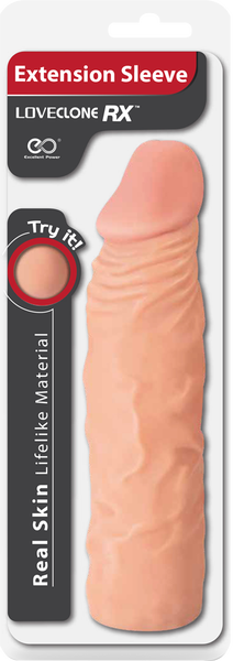 Excellent Power LoveClone RX Extension Sleeve 8" Real Skin Lifelike Material