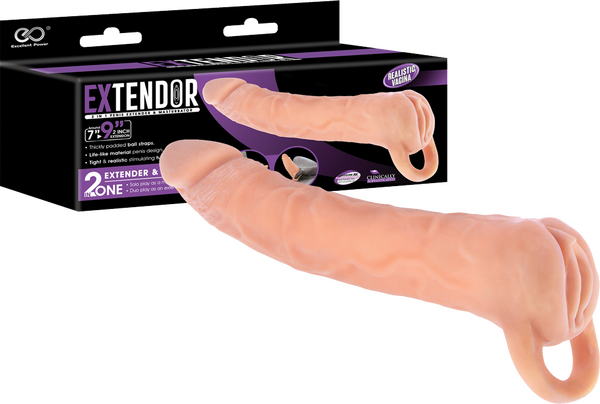 Excellent Power Penis Extendor and Masturbator 9" (Flesh)