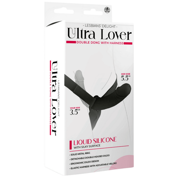 Excellent Power Ultra Lover - Double Dong with Harness