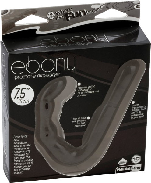 Excellent Power Ebony Prostate Massager Powerful Vibrating Bullet Tip 10 Dynamic Rhythms
