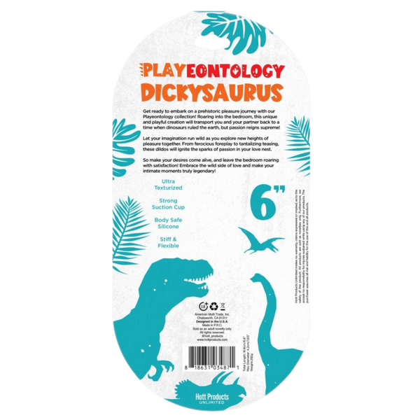 Hott Products Unlimited Dickysaurus Dildo 6" Dinosaur Shaped Dildo Suction Cup Base
