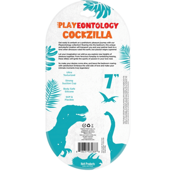 Hott Products Unlimited Cockzilla Dildo 7" Dinosaur Shaped Suction Cup Base