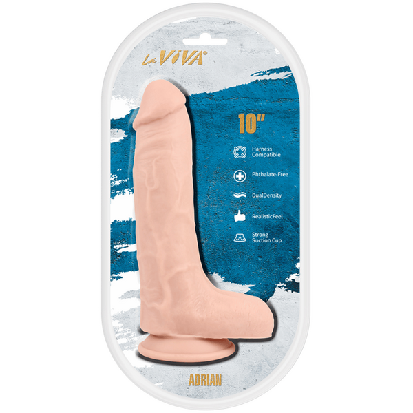 LaViva Adrian Harness Compatible Dual Density Realistic Feel Strong Suction Cup 10"