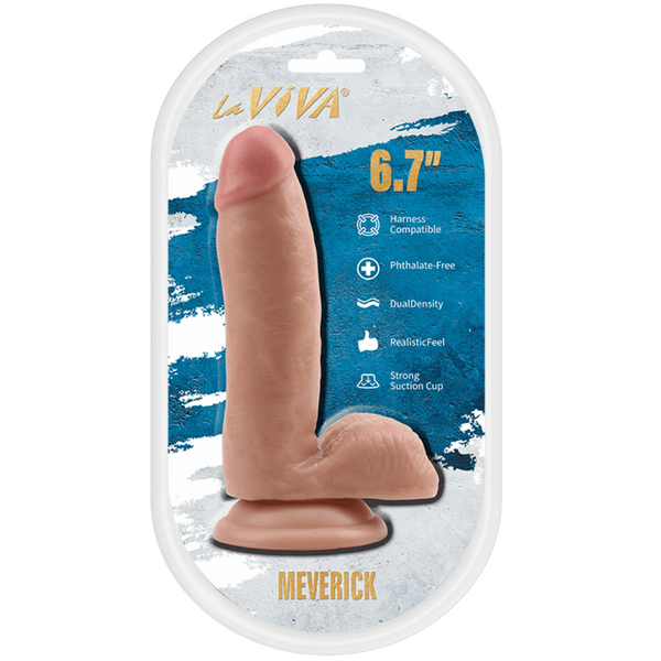 LaViva Maverick Harness Compatible Dual Density Realistic Feel Strong Suction Cup 6.7"