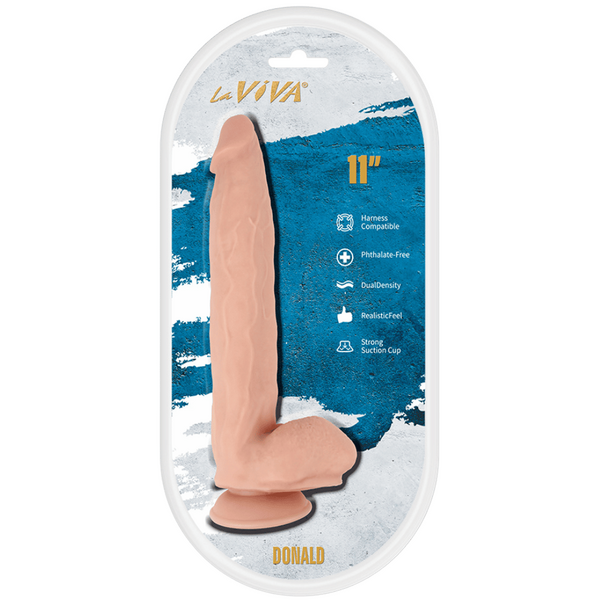 LaViva Donald 11" Harness Compatible Phthalate free Dual density Strong Suction Cup