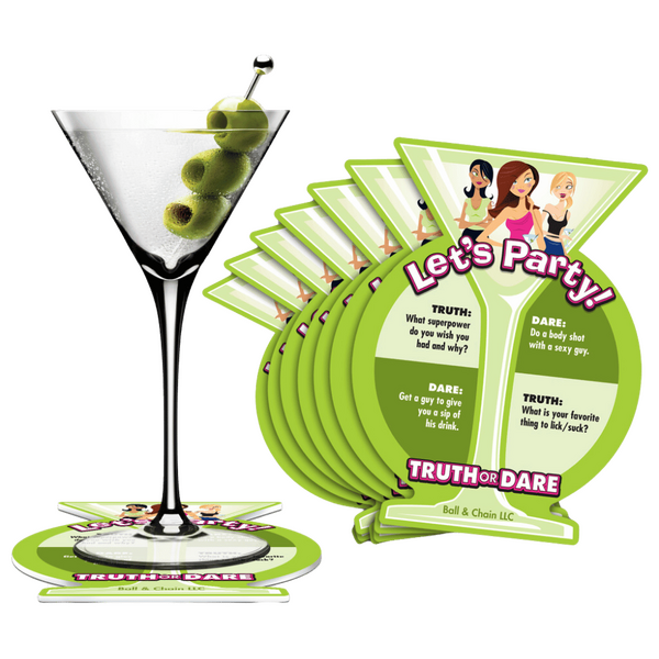 Ball & Chain Truth or Dare Party Coasters