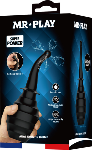 Pretty Love Mr Play Anal Douche BLKM6 Large Capacity Perfectly Contoured Nozzle Head