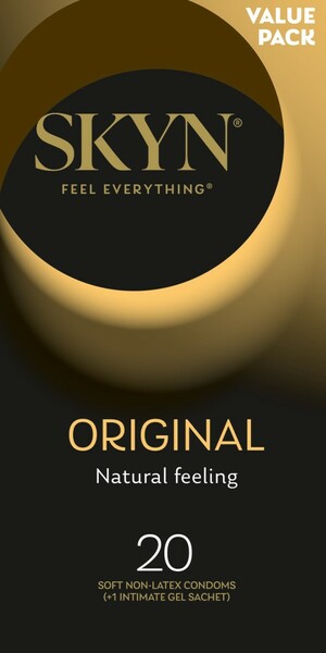 SKYN Original Straight Fit Smooth Texture Lubricated (not spermicidal) 53mm - Pack of 20