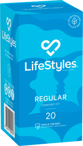 LifeStyles Regular Comfort fit Condoms 53mm - Pack of 20