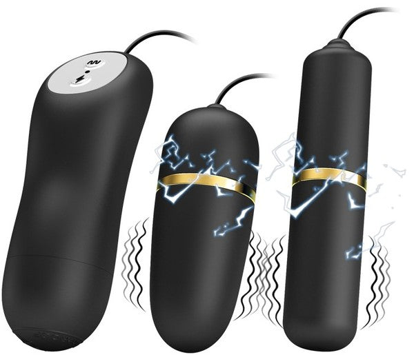 Pretty Love Double Vibro Electric Stimulation Bullets 7 Vibration Settings 3 Intensities