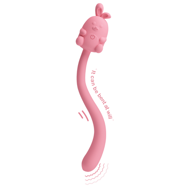 Pretty Love Cute Bunny Flirting Stick Silky Silicone Magnetic Charging Rechargeable