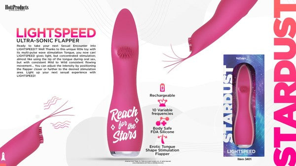 Hott Products Unlimited Lightspeed Multi-Pulse Wave Stimulation Tongue 10 Modes