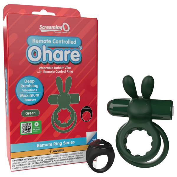 Screaming O Remote Control Ohare Rabbit Double Cock Ring 10 Function Rechargeable