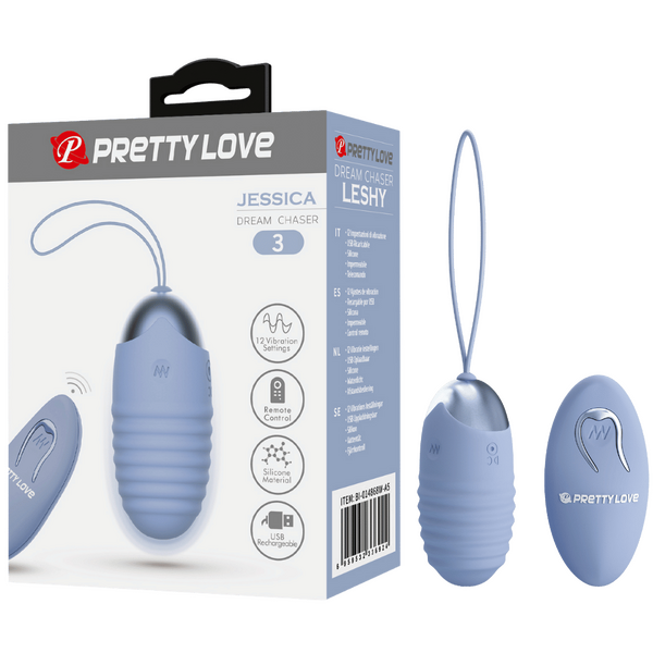 Pretty Love Jessica Dream Chaser Egg 12 Vibration Settings Remote USB Rechargeable