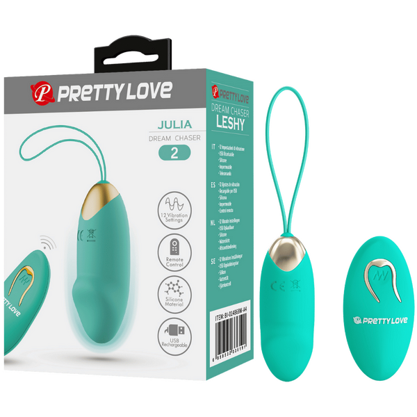 Pretty Love Julia Dream Chaser Egg 12 Powerful Vibration Settings Remote USB Rechargeable