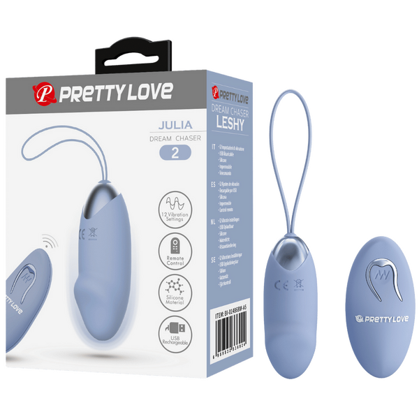 Pretty Love Julia Dream Chaser Egg 12 Powerful Vibration Settings Remote USB Rechargeable