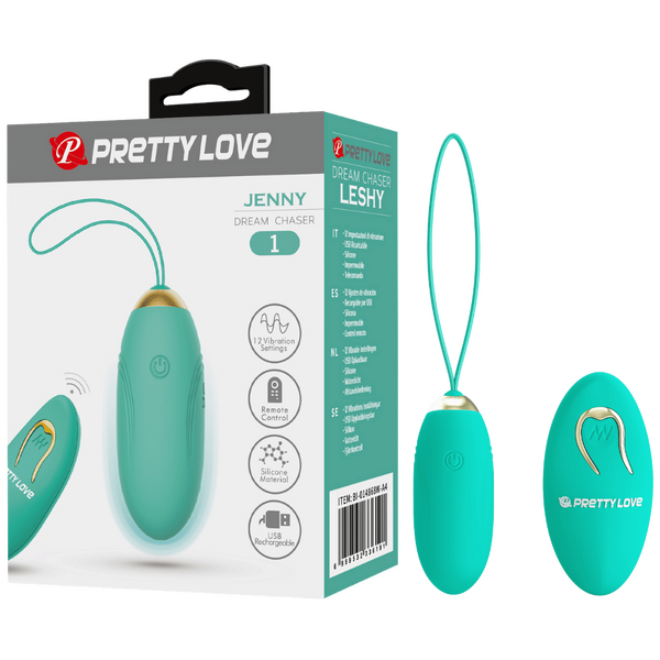 Pretty Love Jenny Dream Chaser Egg 12 Powerful Vibration Settings Remote Rechargeable