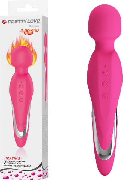 Pretty Love Michael Warming Wand Multiple Massage Modes Silicone Rechargeable
