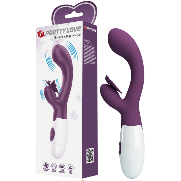 Pretty Love Butterfly Kiss G-Spot Dual Motor Vibrator 30 Exciting Modes Silicone