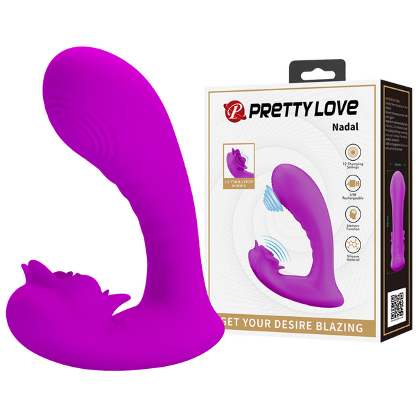 Pretty Love Nadal G-Spot Vibe Dual Motors 12 Powerful Thumping Modes USB Rechargeable