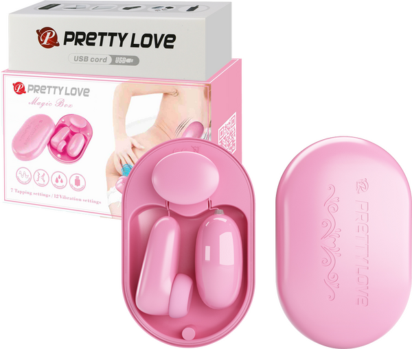 Pretty Love Magic Box Bullet & Stimulator 12 Vibration 12 Tapping Settings Waterproof Rechargeable