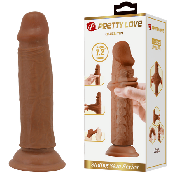 Pretty Love Quentin Large Dildo Vertebrae Core Lifelike Material with Suction Cup 7.2"