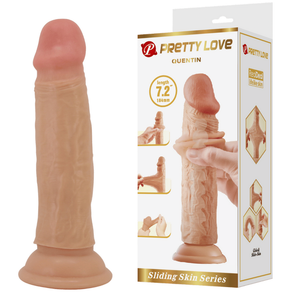 Pretty Love Quentin Large Dildo Vertebrae Core Lifelike Material with Suction Cup 7.2"