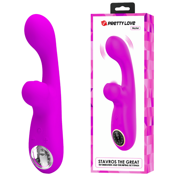 Pretty Love Skylar Rabbit Vibrator 10 Thumping 10 Vibrating 9 Speed Rechargeable