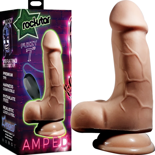 Celebrity Knights RockStar Amped Fuzzy 7" Vibrating Dong