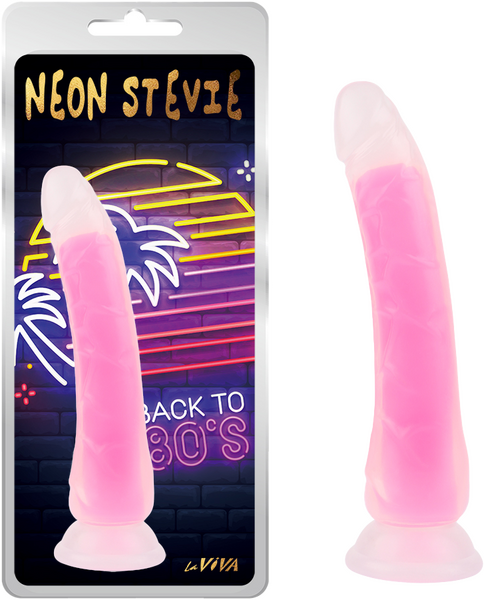 LaViva Neon Stevie 8.4" Dual-Density Feel Dildo Suction Cup Plus Free Cleaner