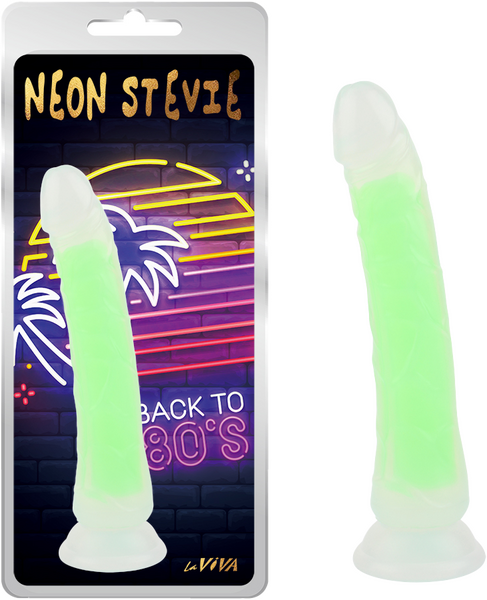 LaViva Neon Stevie 8.4" Dual-Density Feel Dildo Suction Cup Plus Free Cleaner
