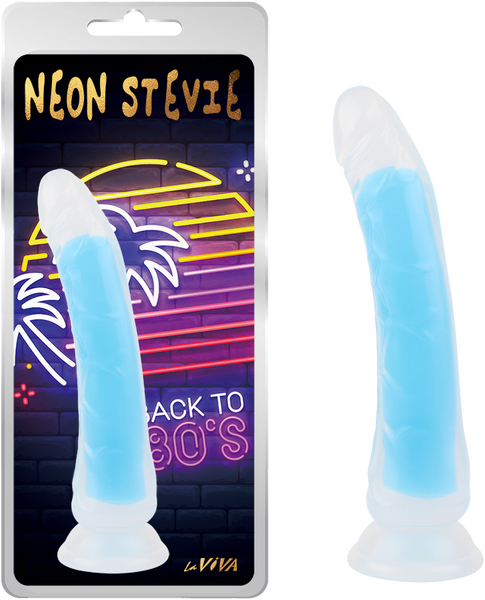 LaViva Neon Stevie 8.4" Dual-Density Feel Dildo Suction Cup Plus Free Cleaner