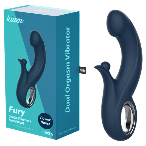 Chisa Fury Dual Orgasm Vibrator 10 Vibration Patterns Power Boost Rechargeable