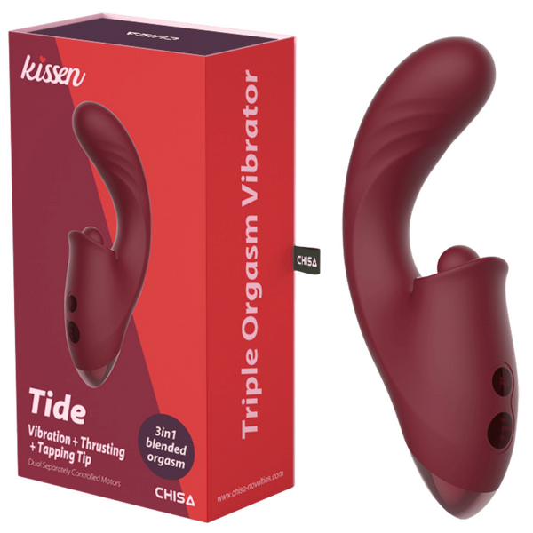 Chisa Tide Triple Orgasm Vibrator 5 Tapping 5 Thrusting 10 Vibration Patterns Rechargeable
