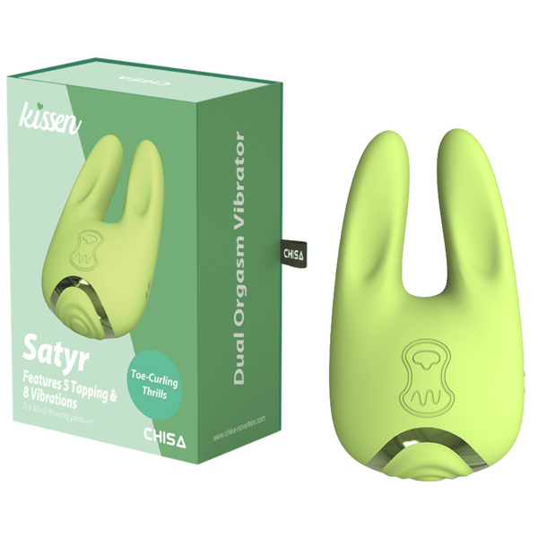 Chisa Satyr Dual Orgasm Vibrator 5 Tapping 8 Vibration Function Waterproof Rechargeable