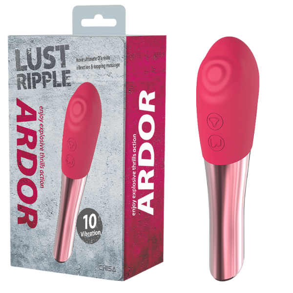 LaViva Ardor Lust Ripple (Pink) NEW!! Vibration and Tapping Massager