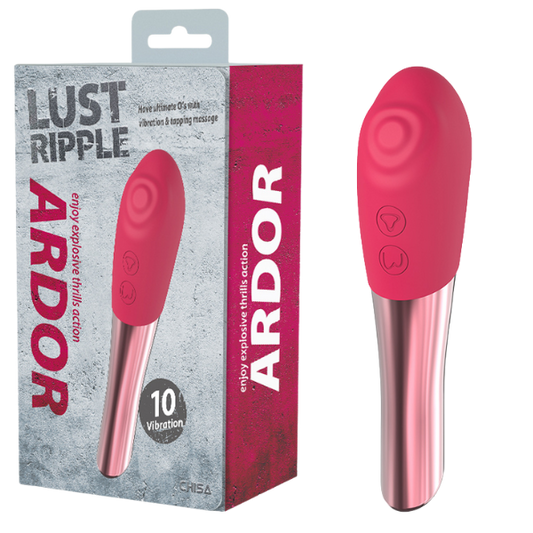 LaViva Ardor Lust Ripple (Pink) NEW!! Vibration and Tapping Massager