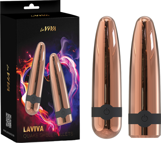 LaViva Quake Shell Bullets 10 Frequency Intense Vibration Modes Rechargeable